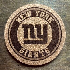 New York Giants Laser Engraved Cork Coaster